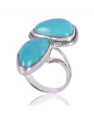 Natural Arizona Turquoise Gemstone Sterling Silver Ring | Jewels Artisan
