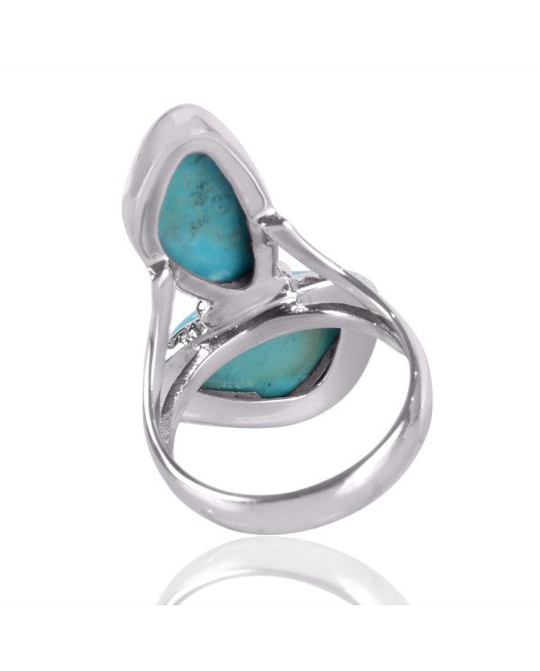 Natural Arizona Turquoise Gemstone Sterling Silver Ring | Jewels Artisan