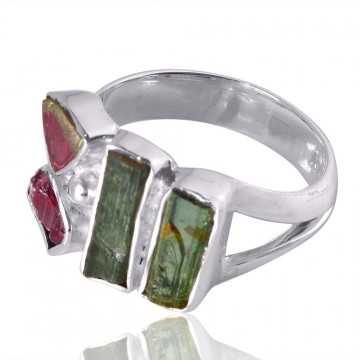 Natural Tourmaline Gemstone Sterling Silver Ring | Jewels Artisan
