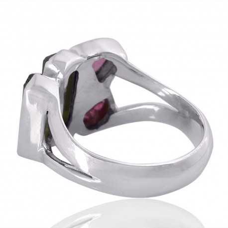 Natural Tourmaline Gemstone Sterling Silver Ring | Jewels Artisan