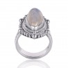 Natural Rainbow Moonstone Gemstone Sterling Silver Ring | Jewels Artisan