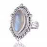 Natural Rainbow Moonstone Gemstone Sterling Silver Ring | Jewels Artisan