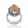 Natural Rutilated Quartz Gemstone Sterling Silver Ring | Jewels Artisan