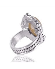 Natural Rutilated Quartz Gemstone Sterling Silver Ring | Jewels Artisan