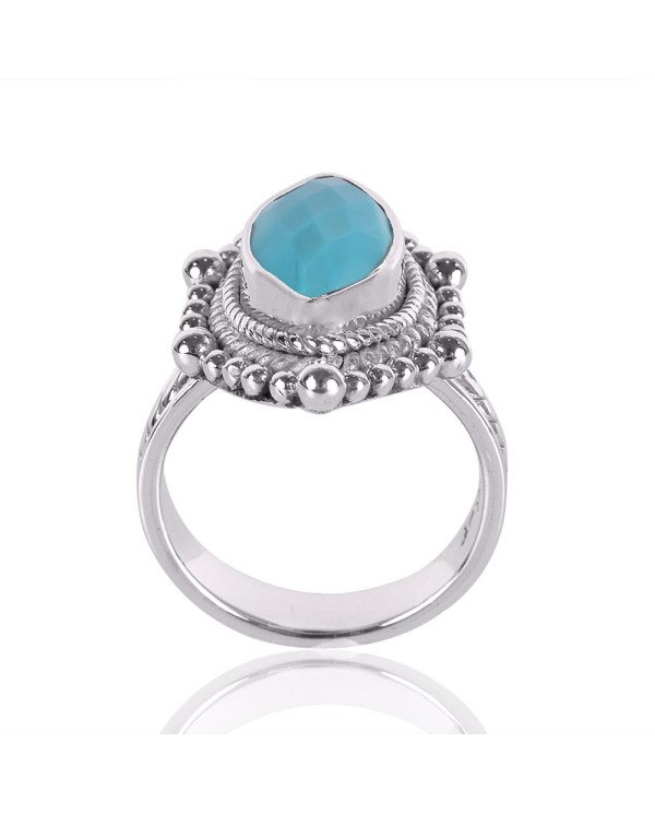 Natural Arizona Turquoise Gemstone Sterling Silver Ring | Jewels Artisan