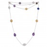 Natural Amethyst Citrine Lapis Rainbow Moonstone With Smoky Quartz Gemstone Sterling Silver Necklaces | Jewels Artisan