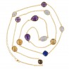 Natural Citrine Amethyst  Lapis Rainbow Moonstone With Smoky Quartz Gemstone Sterling Silver Necklaces | Jewels Artisan