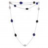 Natural Rainbow Moonstone Lapis And Black Onyx Gemstone Sterling Silver Necklaces | Jewels Artisan
