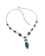 Natural Arizona Turquoise And Blue Copper Turquoise Gemstone Sterling Silver Necklaces | Jewels Artisan