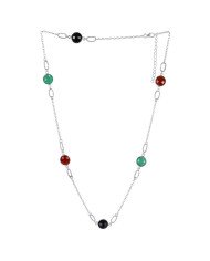 Natural Red Onyx Green Onyx With black Onyx Gemstone Sterling Silver Necklaces | Jewels Artisan