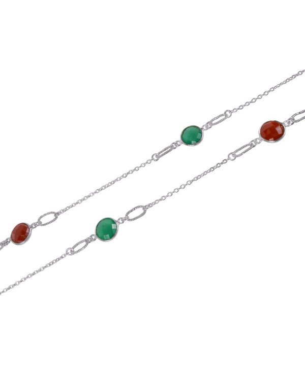Natural Red Onyx Green Onyx With black Onyx Gemstone Sterling Silver Necklaces | Jewels Artisan