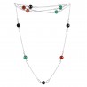 Natural black Onyx Green Onyx With Red Onyx Gemstone Sterling Silver Necklaces | Jewels Artisan