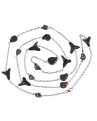 Natural Hematite Ammonite Meteorite And Sark Teeth Gemstone Sterling Silver Necklaces | Jewels Artisan