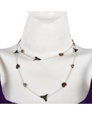 Natural Hematite Ammonite Meteorite And Sark Teeth Gemstone Sterling Silver Necklaces | Jewels Artisan
