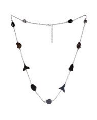 Natural Hematite Ammonite Meteorite Sark Teeth Smoky Quartz And Black Onyx Gemstone Sterling Silver Necklaces | Jewels Artisan