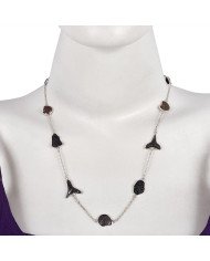 Natural Tektite Hematite Ammonite Meteorite Sark Teeth And Black Onyx Gemstone Sterling Silver Necklaces | Jewels Artisan
