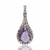 Natural Amethyst Gemstone Sterling Silver Pendant | Jewels Artisan