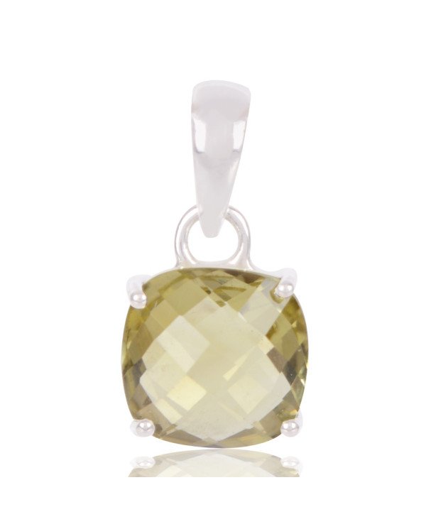 Natural Lemon Quartz Gemstone Sterling Silver Pendant | Jewels Artisan