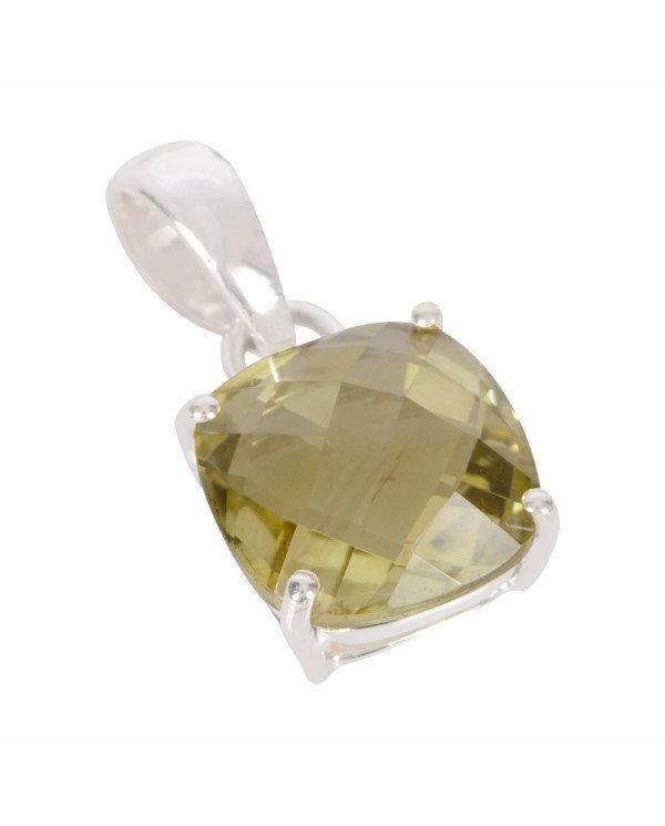 Natural Lemon Quartz Gemstone Sterling Silver Pendant | Jewels Artisan