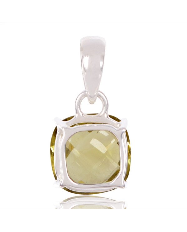 Natural Lemon Quartz Gemstone Sterling Silver Pendant | Jewels Artisan