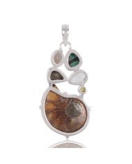 Multi Gemstone Pendant | 925 Sterling Silver Handmade Jewelry