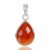 Natural Red Onyx Gemstone Sterling Silver Pendant | Jewels Artisan