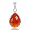Natural Red Onyx Gemstone Sterling Silver Pendant | Jewels Artisan