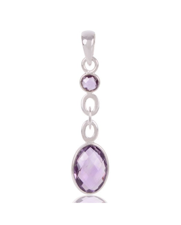 Natural Amethyst Gemstone Sterling Silver Fashion Pendant | Jewels Artisan