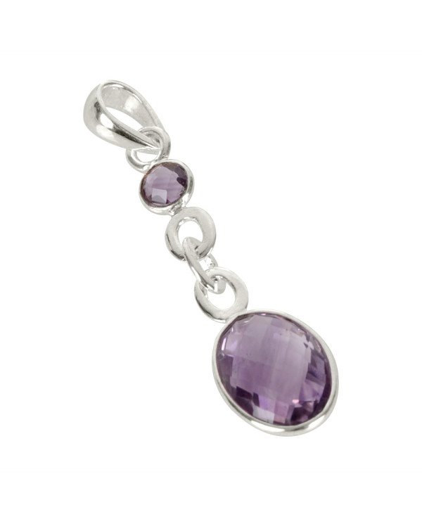 Natural Amethyst Gemstone Sterling Silver Fashion Pendant | Jewels Artisan