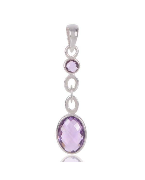 Natural Amethyst Gemstone Sterling Silver Fashion Pendant | Jewels Artisan