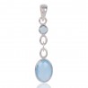Natural Blue Onyx Gemstone Sterling Silver Fashion Pendant | Jewels Artisan