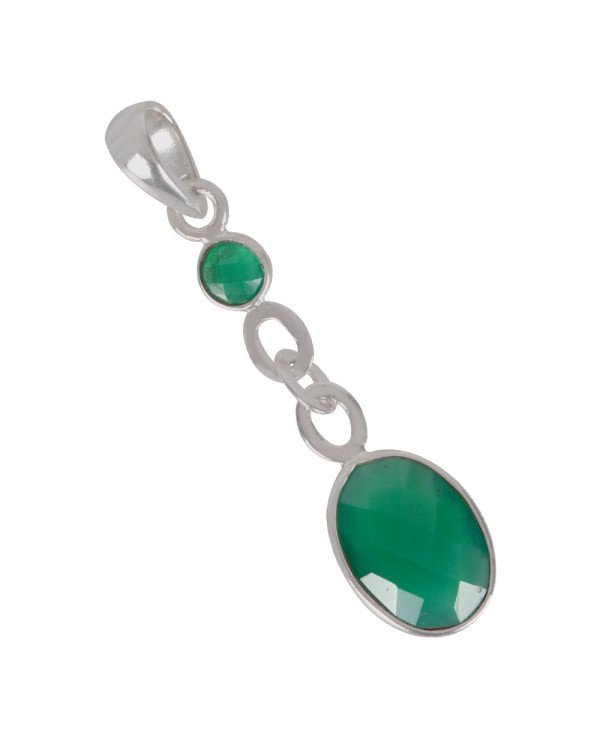 Natural Green Onyx Gemstone Sterling Silver Fashion Pendant | Jewels Artisan