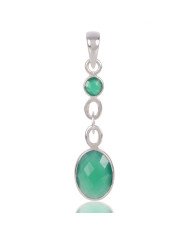 Natural Green Onyx Gemstone Sterling Silver Fashion Pendant | Jewels Artisan