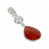 Natural Red Onyx With Pearl Gemstone Sterling Silver Statement Pendant | Jewels Artisan