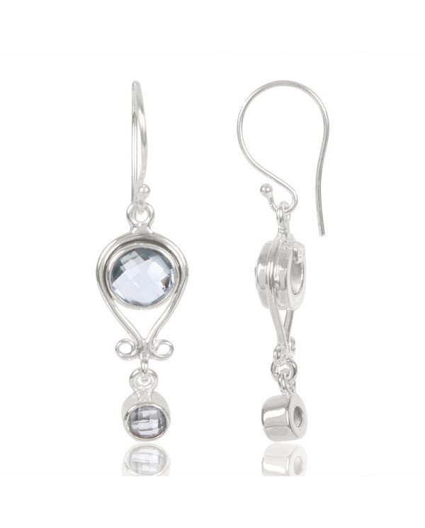 Natural Sky Blue Topaz Gemstone 925 Sterling Silver Dangle  Earring| Jewels Artisan