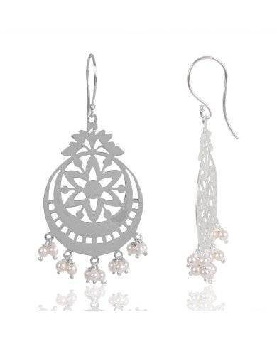 Natural Pearl Beads Gemstone 925 Sterling Silver Earring| Jewels Artisan