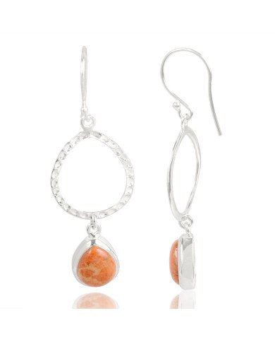 Natural Sponge Coral Gemstone 925 Sterling Silver Earring| Jewels Artisan