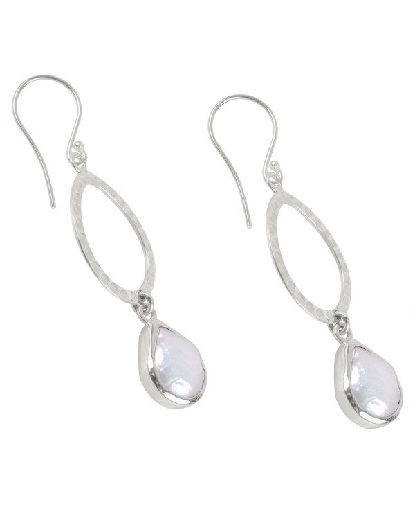 Natural Pearl Gemstone 925 Sterling Silver Dangle Earring| Jewels Artisan