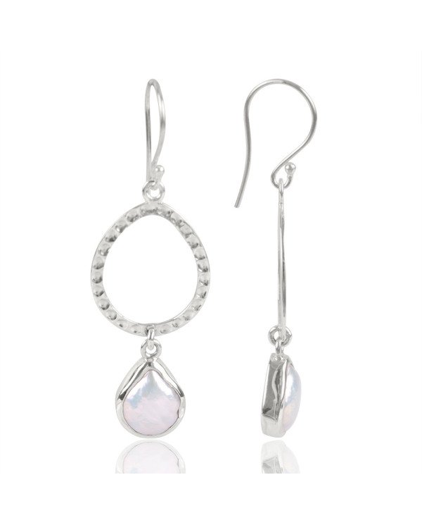 Natural Pearl Gemstone 925 Sterling Silver Dangle Earring| Jewels Artisan