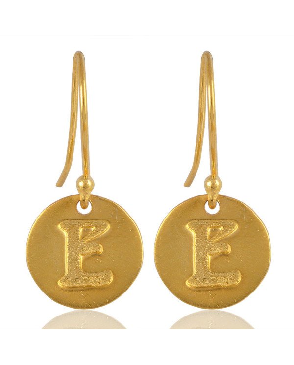 E Alphabate Brass Fashion Earring | Jewels Artisan