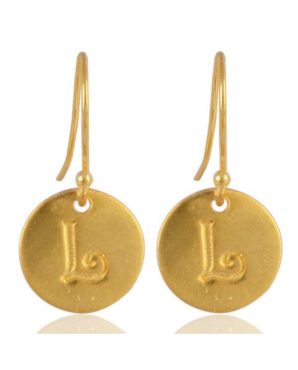 L Alphabate Brass Fashion Earring | Jewels Artisan