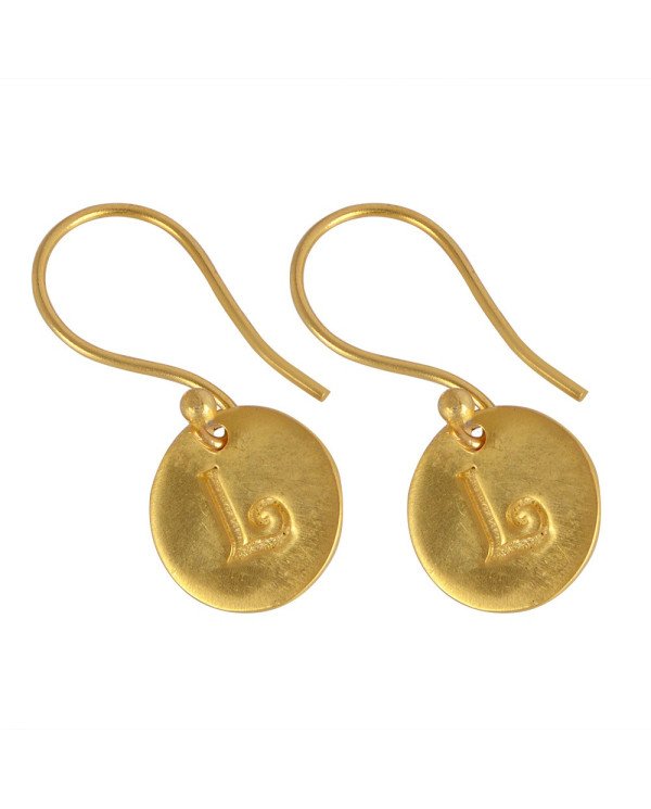 L Alphabate Brass Fashion Earring | Jewels Artisan