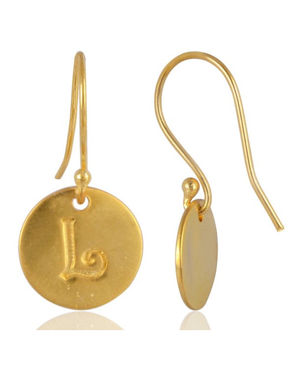 L Alphabate Brass Fashion Earring | Jewels Artisan