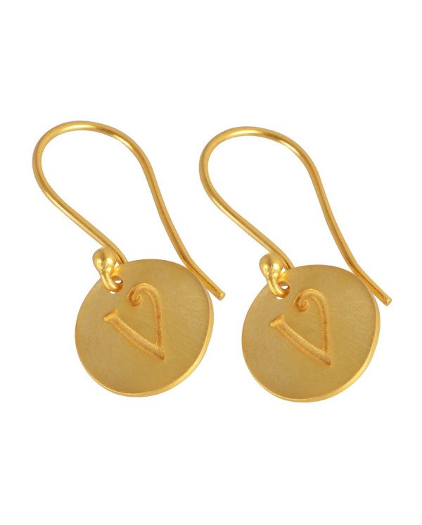 V Alphabate Brass Fashion Earring | Jewels Artisan