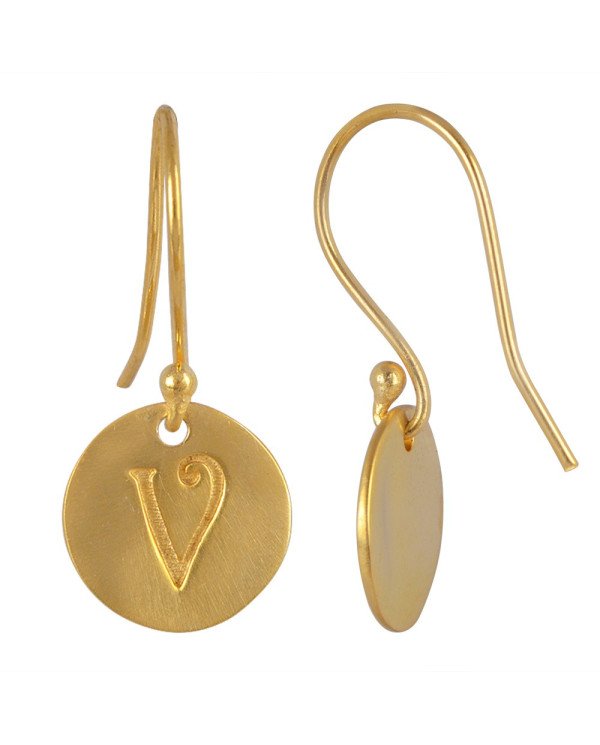 V Alphabate Brass Fashion Earring | Jewels Artisan