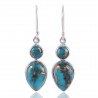 Natural Blue Copper Turquoise Gemstone Sterling Silver Earring | Jewels Artisan