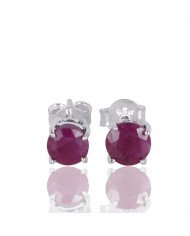 Natural Ruby Gemstone 925 Sterling Silver Stud Earring| Jewels Artisan