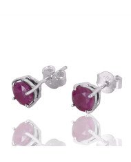 Natural Ruby Gemstone 925 Sterling Silver Stud Earring| Jewels Artisan