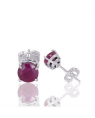 Natural Ruby Gemstone 925 Sterling Silver Stud Earring| Jewels Artisan