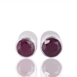 Natural Ruby Gemstone 925 Sterling Silver Earring| Jewels Artisan